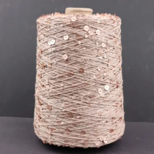 500g 5ply 100% Cotton Yarn with 3mm+6mm Transparent Sequins for Hand Knitting Sewing Weaving Embroidery
