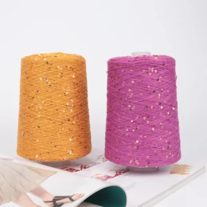 500g Per Roll 3mm Sequin Cotton Acrylic Blended Yarn Russian Cross border Hand Knitted Crochet Yarn