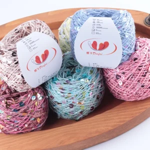 50G Cotton Bead Yarn Size Split Sequin Yarn Special Textile Fancy Yarn Hand woven Thread