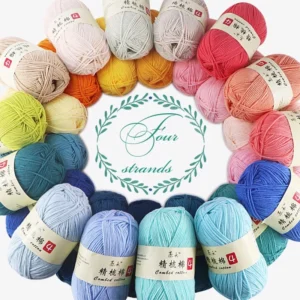 50g 4 Strands of Soft Combed Cotton Yarn Applicable Crochet for Hand Knitting DIY Craft Knitting Wool Yarn 120m