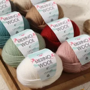 50g 4ply Merino Wool Blended Yarn Soft Anti Pilling Worsted Wool Yarn for Hand Knitting Crochet DIY Sweater Scarf 18S