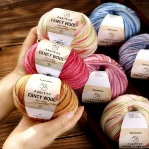 50g Ball Chunky Knitting Wool Yarn Pure Woolen Fancy Yarn for Weaving Colored Wool Yarn for Knitting and Crocheting