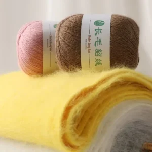 50g Long Haired Mink Cashmere Blended Yarn Dyed Premium Quality Eco Friendly Anti Static for Hand Knitting & Weaving