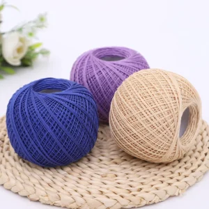 50g ball Soft Thin Lace Yarn #8 Cotton Thread for Hand Knitting Crochet Embroidery Sewing Weaving Fancy Dyed Pattern
