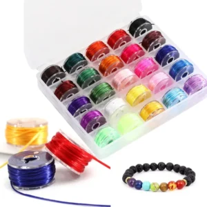 5m Per Roll 0.8mm Red Elastic Bead Thread for DIY 25 Rolls One Set Multicolor Strong Elastic Thread for Bracelets