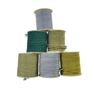 5mm Gold Silver Colour Metallic Yarn Twisted Rope