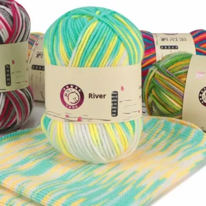 5ply 50g Fancy Gradient Dyed Milk Cotton Acrylic Blended Yarn Soft Durable Segment Crochet Hand Knitting Yarn Weaving Dolls