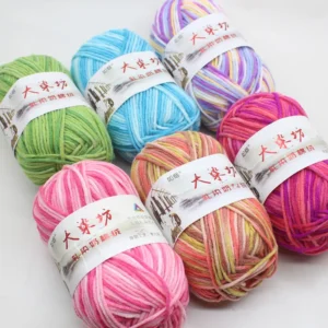 5ply Soft Milk Acrylic Fancy Yarn Dyed for Baby Knitting and Sewing Hand Knit