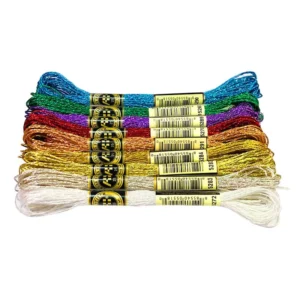 6 Skeins Six Strand Embroidery Floss Premium Metallic Embroidery Thread Cross Stitch Threads for Needlework Gift Wrapping