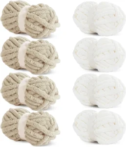 8 Oz 226g Chunky Chenille Yarn Bulky Thick Fluffy Yarn for Crocheting and Knitting Blankets Soft Plush Yarn