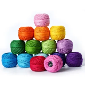 8# Pearl Viscose Crochet Thread for Craft Supplies Embroidery and Needlework Cross Stitch Pear Lace Thread 10 Ball 12 Ball Sizes
