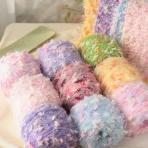 Acrylic Blended Cake Yarn Hand Mixed Crochet Yarn Rainbow Candy Special DIY New Style Crochet Yarn for Knitting