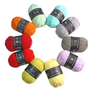 Acrylic Fancy Yarn 4 strand Dyed Medium Fine Handmade Knitting Material for Baby Combed Yarn DIY Bag