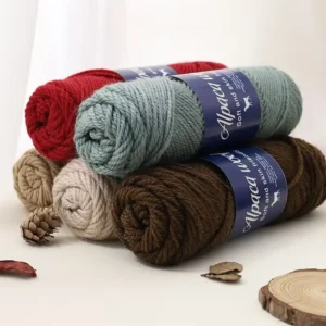 Alpaca Wool Spun Dyed Knitting Yarn Comfortably Soft Touch for Hand Knitting Scarves & DIY Projects Medium Weight Yarn Ball