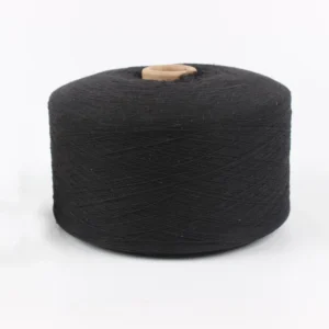 Black Dyed Melange Low Twist Recycled Cotton Blended Anti-Bacteria Knitting Yarn for Gloves Socks Weaving