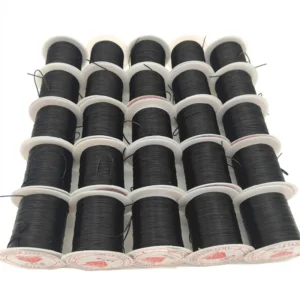 Black Flat Line Nylon Rubber Stretchy Cord for Hair Extension Elastic Thread 9 Meters Per Roll