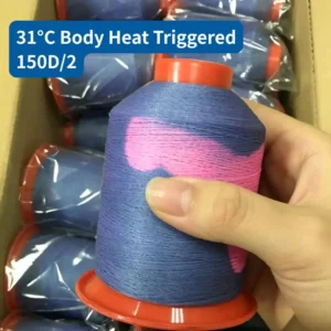 Body Heat Activated 31°C Thermochromic Embroidery Thread 150D/2 Reversible Color Changing Sewing Thread for Apparel & Branding