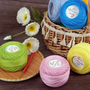 Bulk Dyed Mercerized #8 Crochet Thread 100% Cotton Edge Yarn for Hand Knitted Lace Weaving Large Stock Available