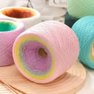 Cake Yarn 300g Pack Lace Cotton Fancy Yarn Gradient Long Mohair Segment-Dyed Fairy Yarn Shawls Princess Dresses Yarn