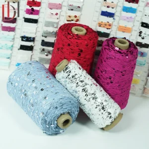 China Customized High quality Cotton Decorative Accent Clothing Sequined Fancy Textile Fabric Yarn