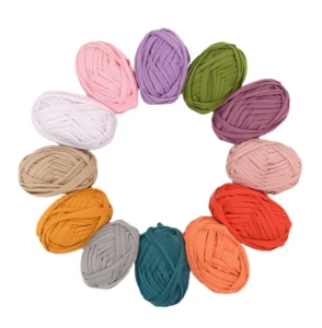 China Top Supplier Pretty Chunky T Shirt Fabric Yarn Fancy Knitting Yarn for Crochet Rug and Bag