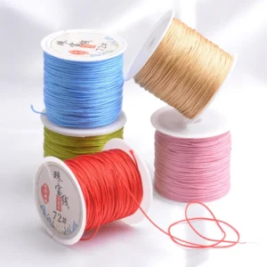 Chinese Knot Cord No.72 45m Roll 0.8mm Nylon Cord Beading Thread Jade Rope Braided Thread for Bracelet Jewelry Making DIY Craft