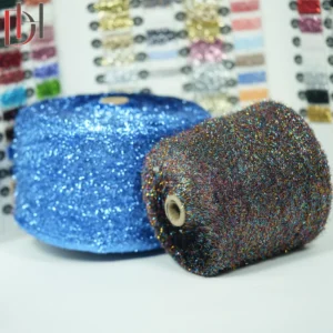 Colored Sequin 2CM Glass Polyester Stylish Fancy 100% Polyester Yarn Factory