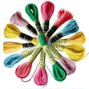 Colorful DIY Polyester Embroidery Thread White 50 color Thread Board Cross Stitch Threads