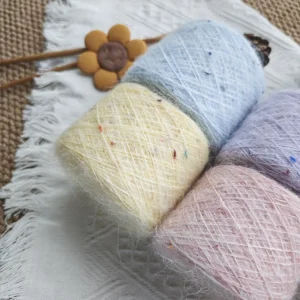 Colorful Soft Knitting Yarn Fluffy Fuzzy Blend Yarn for DIY Hand Knitting Crochet Shawl Scarf