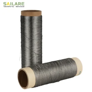 Conductive Metallic Yarn 316L Stainless Steel Fiber Sewing Thread for Smart Clothing Electronic Component Line