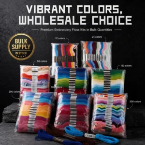 Cotton Embroidery Thread Set Assorted Multiple Colors Cross Stitch Floss Durable Colorfast Thread for Hand Embroidery Projects