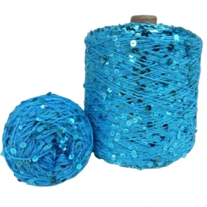 Cotton Thread Sequin Yarn 3MM+6MM Sequin Combed Fancy Yarn of Various Sizes Hand-knitted Yarn