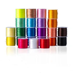 Crystal Colorful Flat Elastic Thread Strong Stretchy Rope for Bracelet Jewelry Making 0.4mm 30-35 Meters Roll