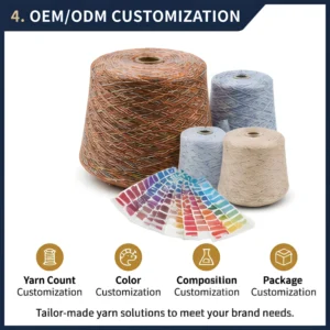 Custom Cotton Acrylic Space Dyed Melange Fancy Cone Yarn Hand Knitting Embroidery