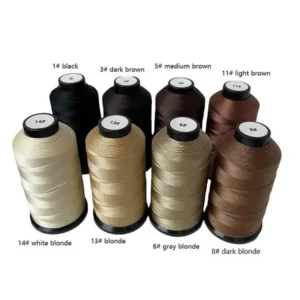 Custom Logo 1500 Yards Bonded Nylon Pro Thread Sewing Weaving Hair Thread for Hair Extension Wig Making