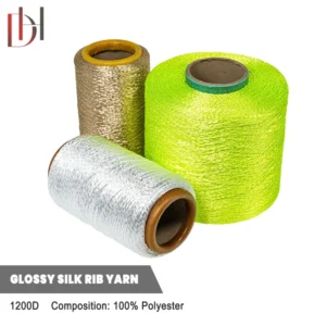 Customizable 200D 100% Polyester Glazed Silk Like Fancy Yarn Durable Ribbed Polyester All Kinds of Clothing Weaving Yarn