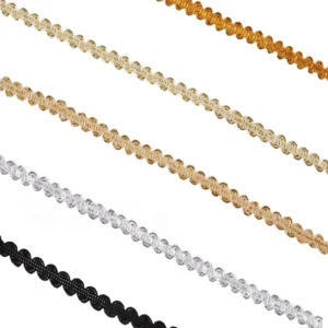Customize Metallic Yarn Gold Lace Trim Ethnic Webbing Lace