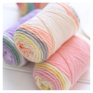 Customized Colorful Rainbow Dyeing 100G Blended for Dolls Pillow Blanket Milk Cotton Yarn