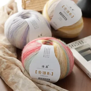 Customized Hand Knitting Cashmere Silk Yarn OE Technics 12s Yarn Count Strong Dyed Pattern Recyclable Anti Pilling