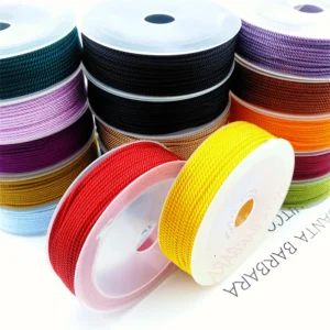D709 1.5mm 2mm Round Bracelet String Threads Premium Nylon Twisted Wire Braided Rope Milan Cord for DIY
