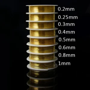 DIY Craft 0.2mm-1mm Gold Bead Thread Silver Yarn Handmade Bracelet Jewelry Flexible Copper Wire