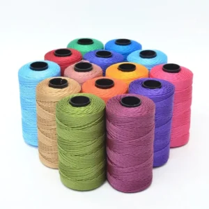 DIY Craft Crochet Thread Ice Silk Yarn Art Yarn Cord 1.5mm Polypropylene Yarn for Hat Doll Sewing Bags Basket Crocheting