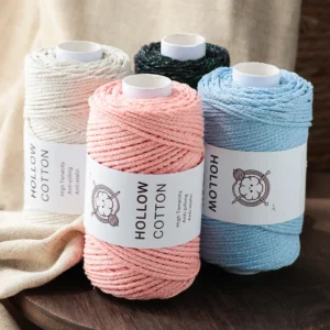 DIY Woven Bag and Summer Straw Hat Materials 100% Cotton Fancy Yarn Hand Knitting with Dyed Patterns and Straw Thread