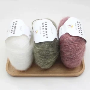 Diamond Mohair Yarn Wool Blended for Knitting Baby Sweaters Multi-Color Eco-Friendly Recycled Material for Weaving