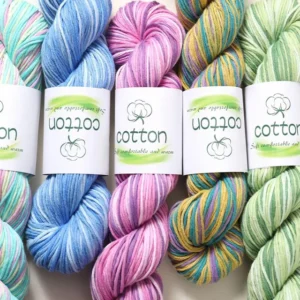 Dimuni 4ply 50g 100% Cotton Mixed Colors Eco Friendly Recycled Fancy Hand Knitting Yarn for Embroidery Sewing Weaving