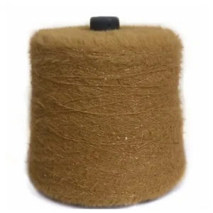 Dyed Colors Brown Fuzzy Mink Hair Down Fancy Yarn with Sequin for Knitting Sweater