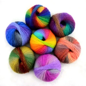 Dyed New Zealand Rainbow Color 100% Wool Yarn Ball Soft Sheep Knitting Yarn Multiple Colors