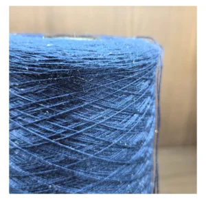 Eco Friendly Luxury Wool Blended Yarn (Viscose/PBT/Nylon) High Elasticity Core Spun Metallic Silver Thread Customization