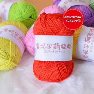 Factory 4 Ply Recycled Milk Yarn High Tenacity Baby Cotton Yarn Bag for Doll Clothes Hand Knitted and Weaving Use