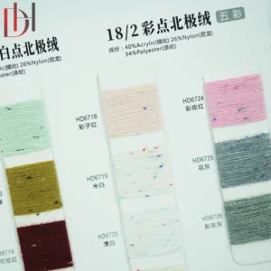 Factory Direct Sale 18NM Multicolor Tricolor Arctic Velvet Fancy Double Twist Custom Dyed Spun Polyester Acrylic Yarn Fashion